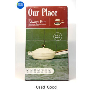 Our Place Aluminum Ceramic Nonstick 1.2L Cookware Cooking Pan Set Cream 3pc